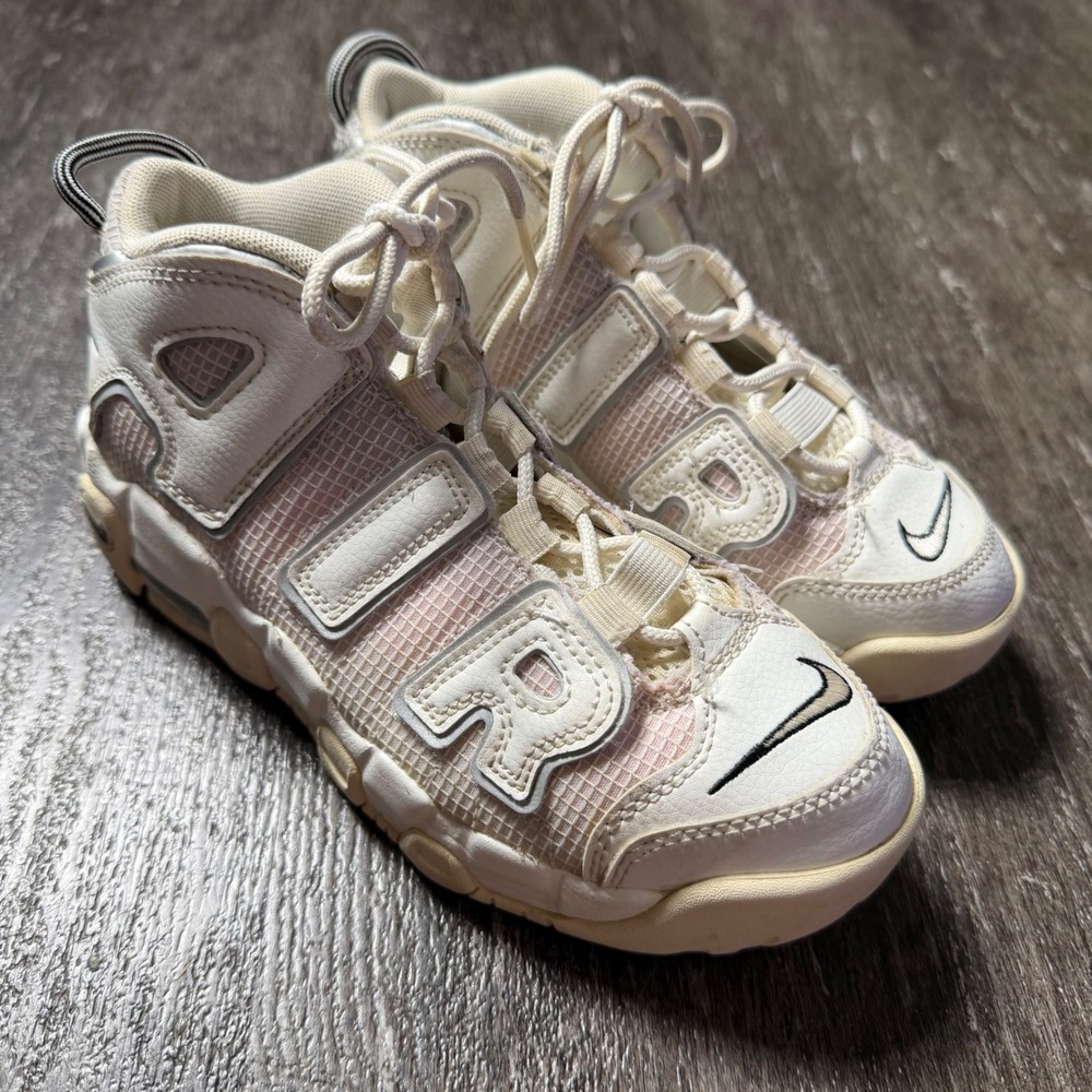 Nike Air More Uptempo Kids 2Y White Bone Retro Basketball Sneakers DX5955-100